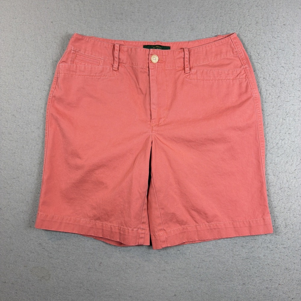 LRL Lauren Jeans Co. Ralph Lauren 100% Cotton Khaki Chino Preppy Shorts Size 6